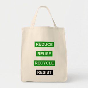 Reduza o reciclar reusar resistem o bolsa