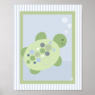 REEF TURTLE 8x10 BABY NURSERY ROOM IMPRESSÃO
