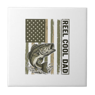 Reel Cool Dad Bass Fishing Flag Vector Design_1