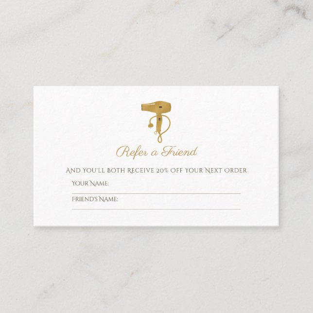 Referência de Amigo do Secador de Cabelo Dourado d (Frente)