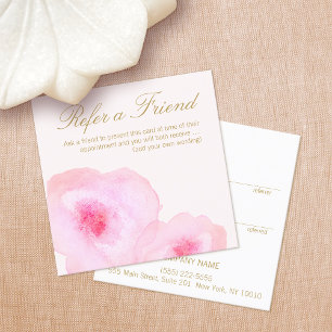 Referência de Cliente Floral bonito Pink Watercolo
