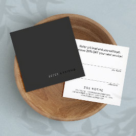 Referência de Cliente Preto Moderno Simples