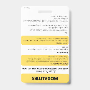 Referência de placa de Crachá (quente/frio) 