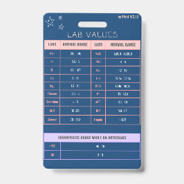 Referência Rápida do Crachá de Valores Laboratoria