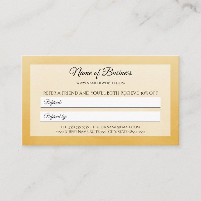 Referência Simples de Amigo Amarelo Profissional (Frente)