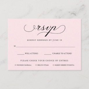 Refinado RSVP Cor-de-Rosa Esbranquiçada com Esco