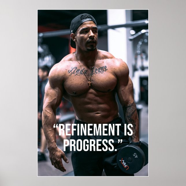 Refinement Is Progress Fitness Quote Poster (Frente)