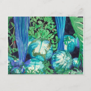 "Reflections 1" pintura em aquarela cartão postal