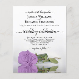 Refletindo Convite de casamento ORÇAMENTAL Rosa Ro