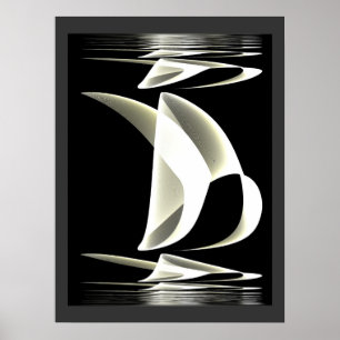 Reflexão do estilo poster preto e branco 2