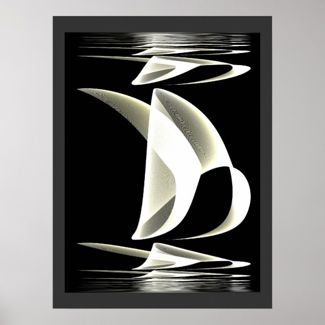 Reflexão do estilo poster preto e branco 2 (Frente)