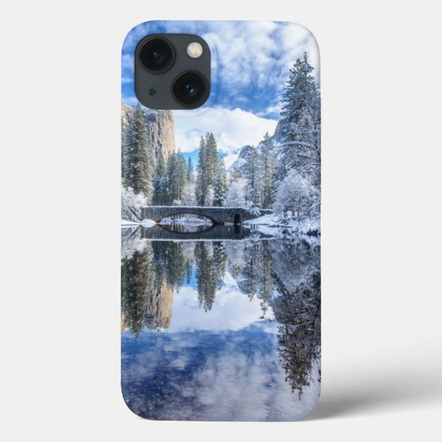 Reflexão do inverno em Yosemite (Verso)