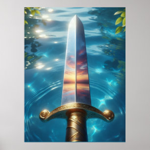Reflexão Mística da Espada de Fantasia Impressão d