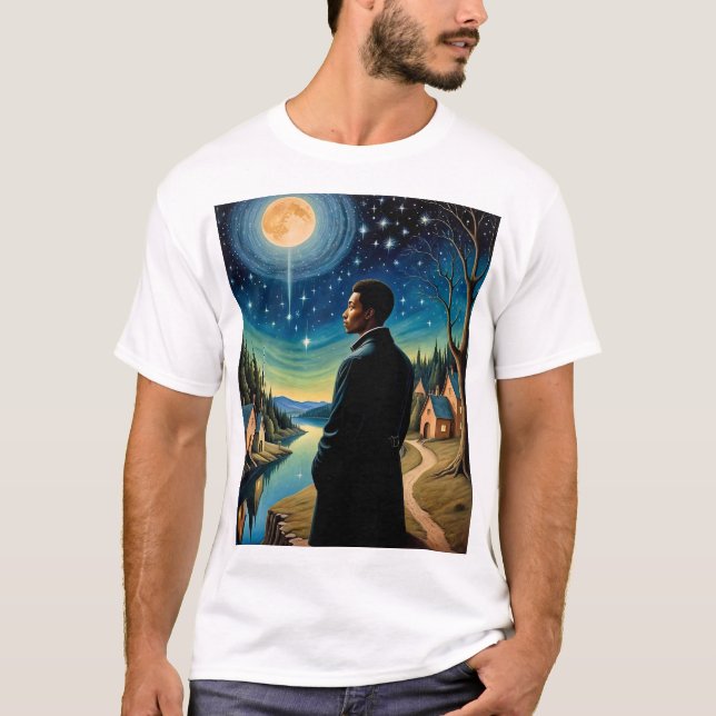 Reflexão Mononlit Eetérea - Camisa Surreal De Arte (Frente)