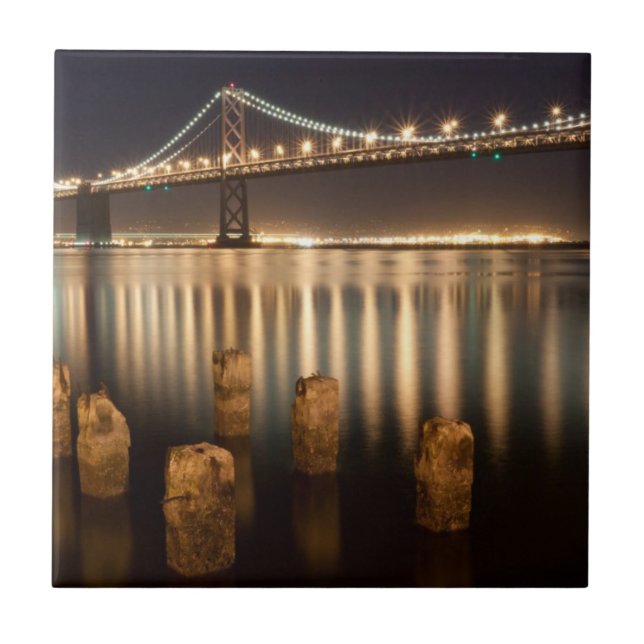 Reflexões da noite da ponte da baía de Oakland (Frente)