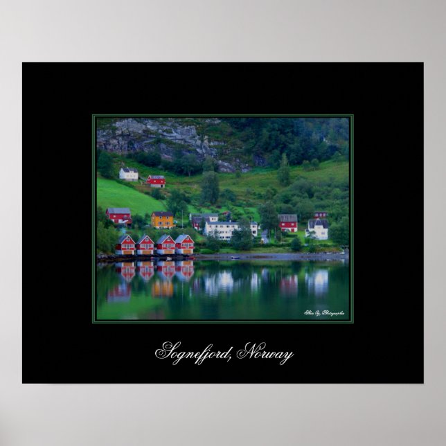 Reflexões Verdes na Noruega Poster (Frente)