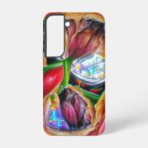 Reflexões Vibrantes de Tulipas de Abstrato