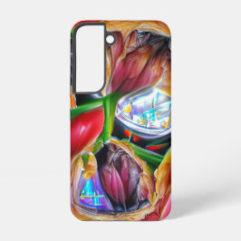 Reflexões Vibrantes de Tulipas de Abstrato