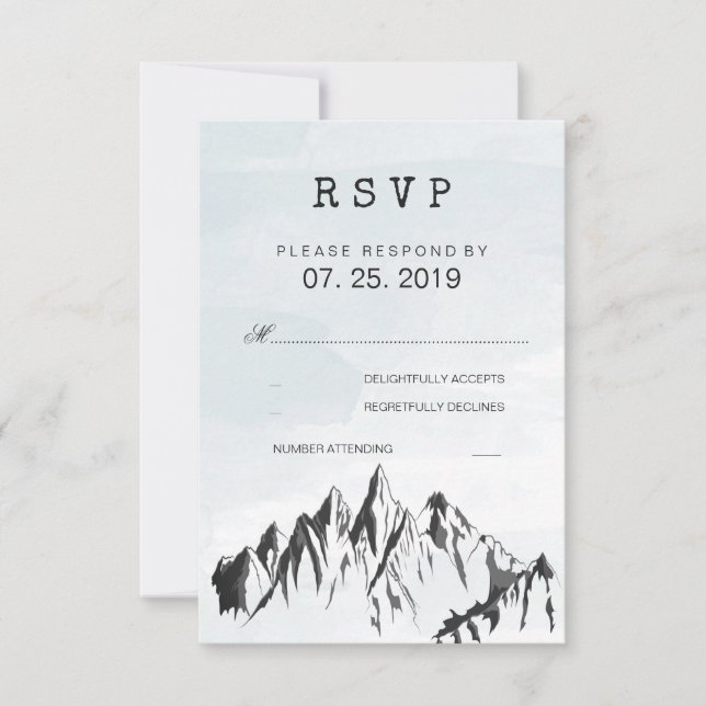 Refreshing Mountain Woodland Forest Casamento RSVP (Frente)