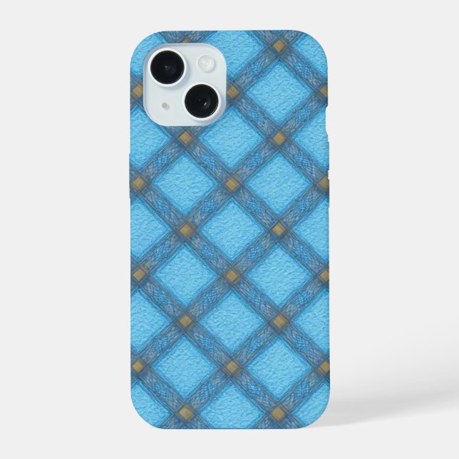 Refreshing Turquoise Plaid Phone Case (Verso)