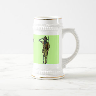 Refrigere o design engraçado da caneca de cerveja