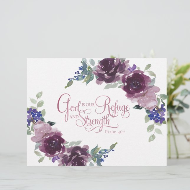 Refúgio e força floral roxo (Em pé/Frente)