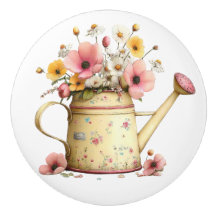 Regador Amarelo Rosa de Flores de Páscoa