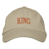 Regal Embroidery Khaki Boné Rei Nome Impresso Chap