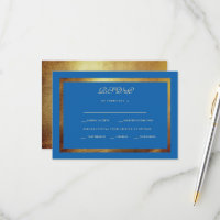 Regal Royal Blue & Dourado Casamento Étnico RSVP