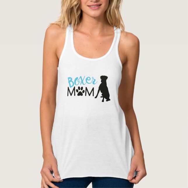 Regata A boxer mãezinha Racerback Tank (Frente)