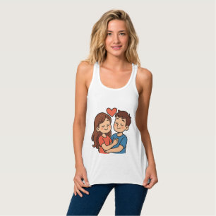 Regata  Adesivo de Amor Fofo   Casal de Desenho Animado A