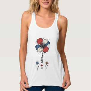 Regata América Floral Patriótico Vintage Desenho Vetorial