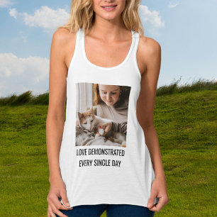 Regata Amor Personalizado de Mãe de Gato Família Foto de 