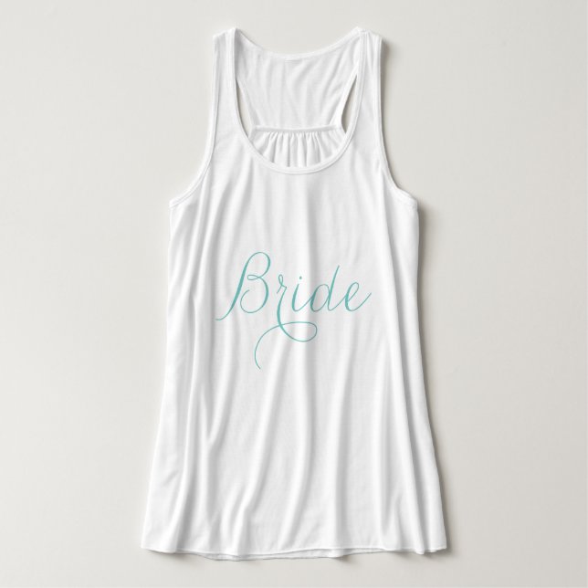Regata Azul Claro "Noiva" em Letra de Forma Rebuscada (Frente do Design)