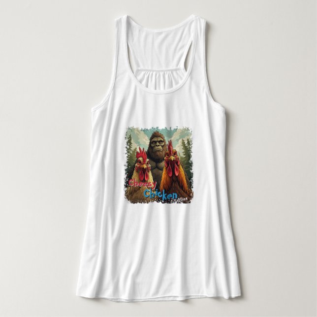 Regata "Bigfoot Selfie Tank" Chessy Chicken Selfies (Frente do Design)