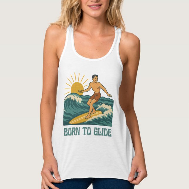 Regata Born To Glide California Surfer Retro Graphic Surf (Frente)
