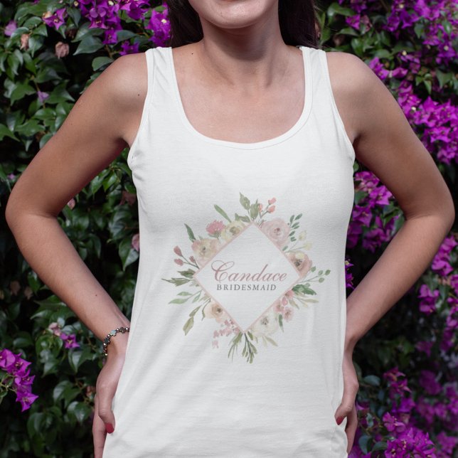 Regata Bridesmaid Personalizada Floral Pink-Blush Elegant (Criador carregado)