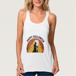 Regata Bruxa Vintage Feliz Roupa de Halloween Design_1