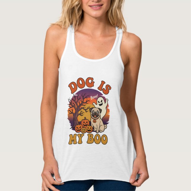 Regata Cachorro É Boo Halloween Pug Fantasma Abóboras_1 (Frente)