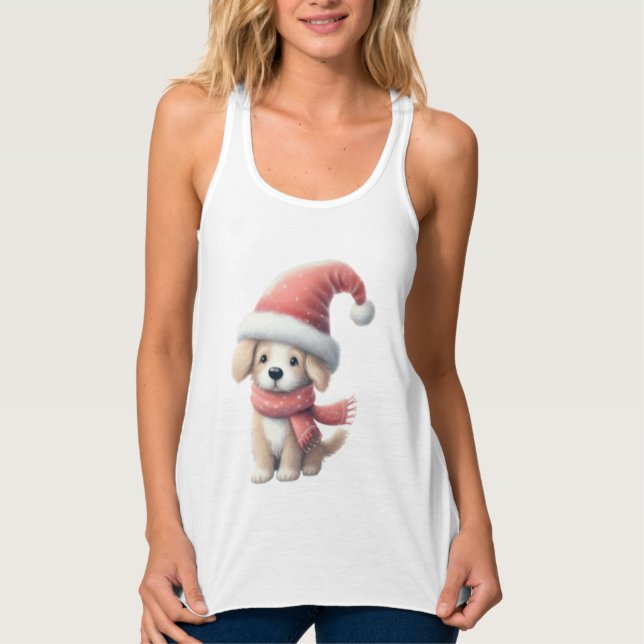 Regata Cachorro fofo de Natal/Papai Noel/Natal (Frente)