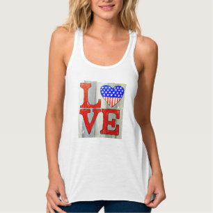 Regata Camisola de alças do coração dos EUA do amor