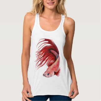 Regata Camisola de alças vermelha do Betta Flowy