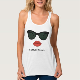 Regata Camisola de alças vermelha dos lábios das senhor