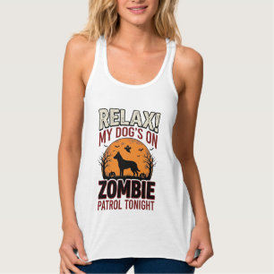 Regata Cão de patrulha zumbi Desenho de gravura vintage d