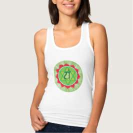 Regata Cardíaco Chakra Ajustado fino Racerback de topo da