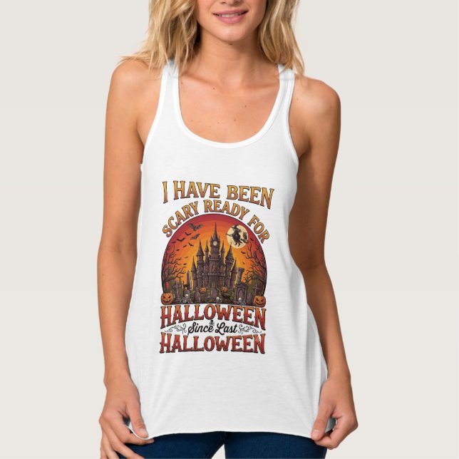 Regata Castelo Assombrado de Halloween Pronto e Assustado (Frente)