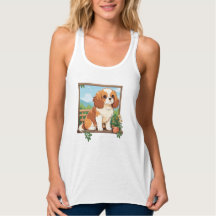 Cavalier King Charles Pastel com flores