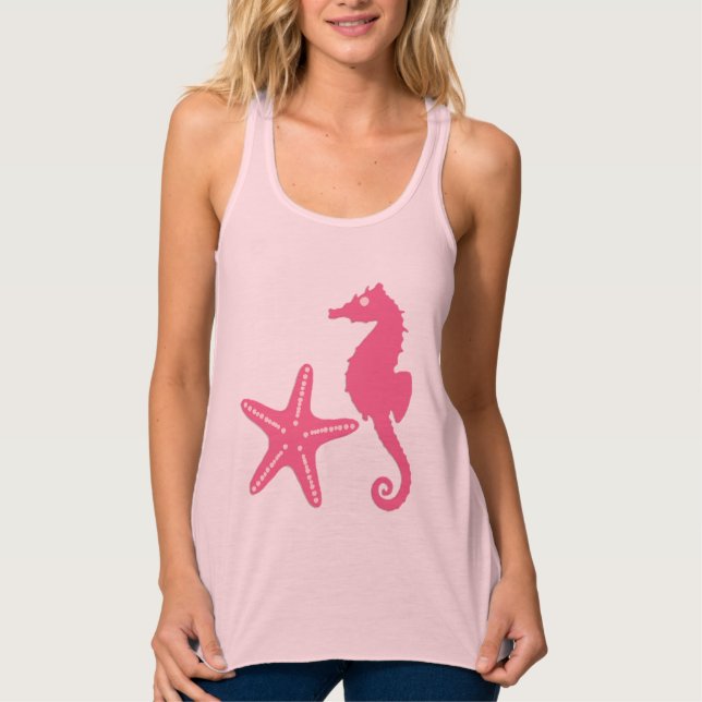 Regata Cavalo-da-praia - tons de rosa-coral (Frente)
