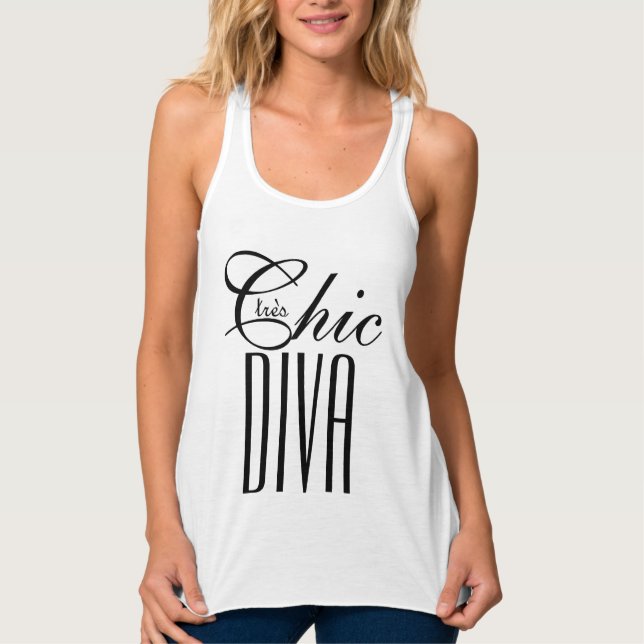 Regata CHIC T_"tres Chic DIVA"_BLACK/WHITE (Frente)