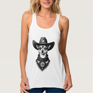 Regata Chihuahua Antigo Estilo de Gravura Cowboy Ocidenta